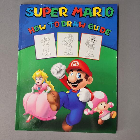 Super Mario How To Draw Book Kids Art Guide Nintendo Characters Softcover USA - Picture 1 of 16